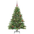 vidaXL Umelý vianočný stromček s 150 LED-i Zelená 150 cm PE a PVC