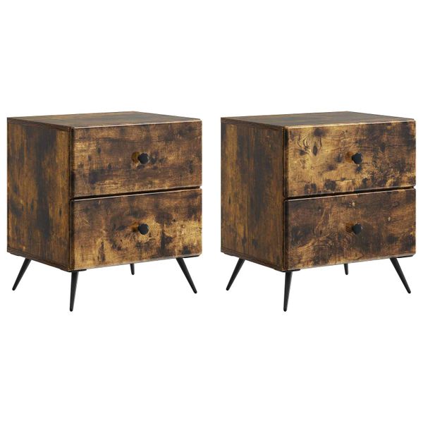 vidaXL Nočný stolík so zásuvkou 2 pcs Dymový dub 43 x 34,5 x 47,5 cm
