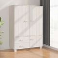 vidaXL Šatník HAMAR, biely 99x45x137 cm, borovicový masív