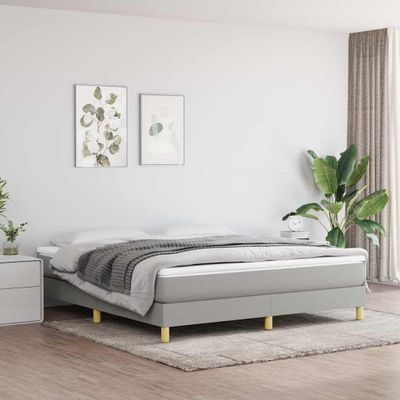 vidaXL Posteľný rám s boxspringom bledosivý 180x200 cm látka