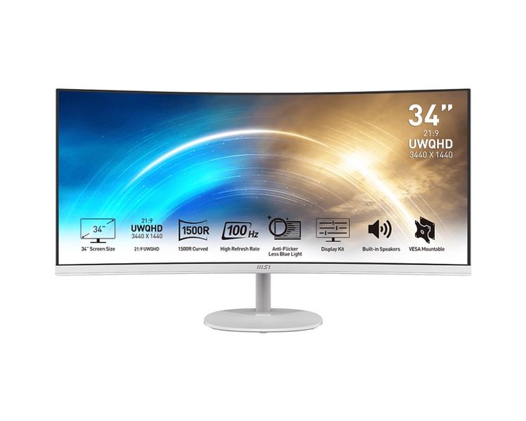 MSI Pro/MP341CQW/34''/VA/wQHD/100Hz/1ms/Biela/3R