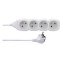 Predlžovací kábel EMOS P0411 / 1,5 m / 4 zásuvky / biely / PVC / 1 mm2
