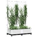 vidaXL Záhradný kvetináč s mriežkou biely 80x40x121,5 cm PP