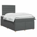 vidaXL Posteľ boxspring s matracom Tmavosivá 120 x 200 cm Látka