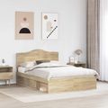 vidaXL Rám postele Sonoma dub 150 x 200 cm Masívne borovicové drevo