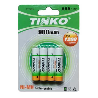 Batéria AAA (R03) nabíjacia 1,2V/900mAh TINKO NiMH 4ks