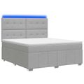 vidaXL LED boxspring posteľ s matracom Svetlosivá 160 x 200 cm Látka