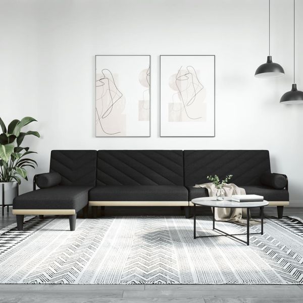 vidaXL Pohovka v tvare L čierna 260x140x70 cm látka