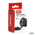 Vodotesná nabíjačka s MODRÝM LED podsvietením 2xUSB QC3.0 12/24V AMiO-04218