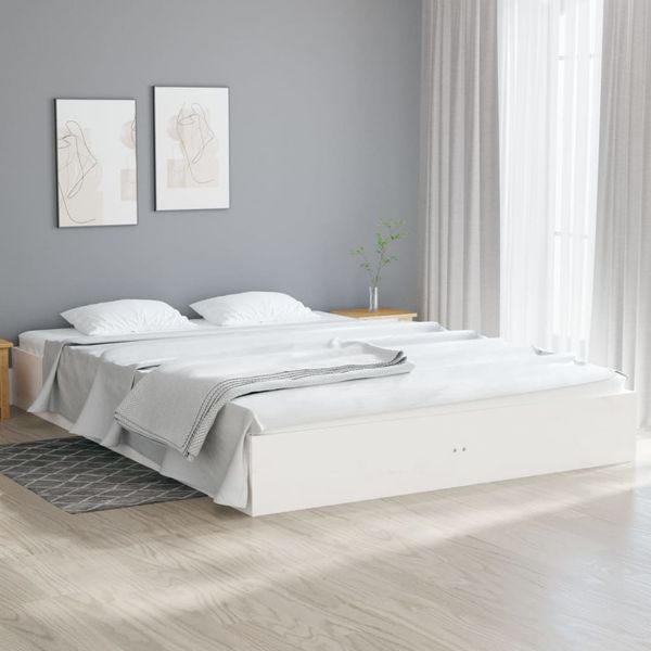 vidaXL Posteľný rám biely masívne drevo 120x200 cm