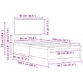 vidaXL Rám postele s čalúneným čelom Čierna 90 x 200 cm
