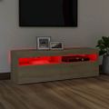vidaXL TV skrinka s LED svetlami dub sonoma 120x35x40 cm