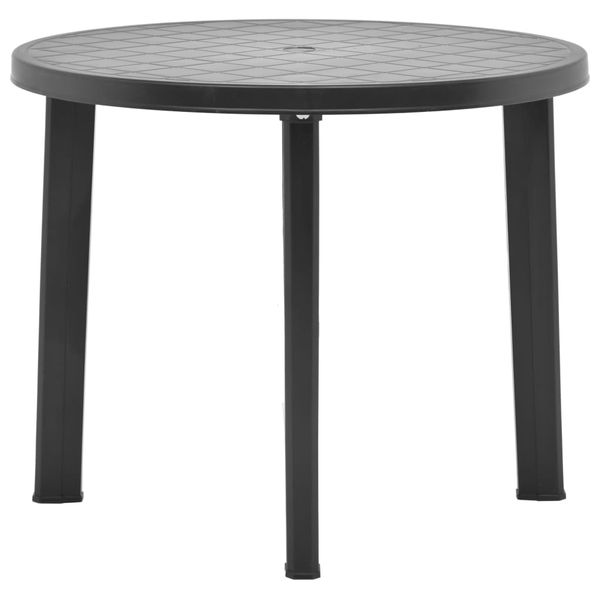 vidaXL Záhradný stôl, antracitový 89 cm, plast