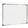 vidaXL Magnetická tabuľa stierateľná za sucha biela 90x60 cm oceľ