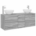 vidaXL Set kabinetov do kúpeľne 3 ks Sivý Sonoma 49,5 x 41 x 64,5 cm