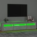 vidaXL TV skrinka s LED svetlami betónová sivá 195x35x40 cm