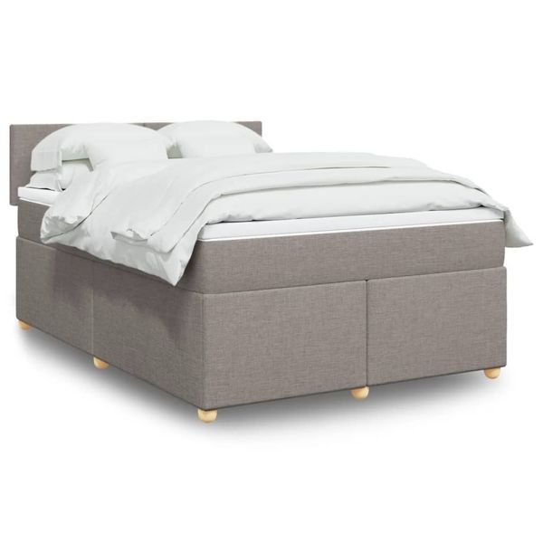 vidaXL Posteľný rám boxspring s matracom sivohned 140x200 cm látka