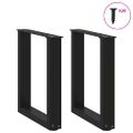 vidaXL Nohy konferenčného stolíka v tvare U, 2 ks, čierne, 38 x (42-43) cm, oceľové