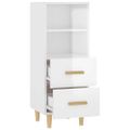 vidaXL Komoda lesklá biela 34,5x34x90 cm spracované drevo