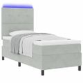 vidaXL LED box s pružinami Svetlosivá 90 x 200 cm Zamat