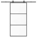 vidaXL Posuvné dvere s kovaním 102x205 cm ESG sklo a hliník