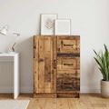 vidaXL Servírovacia skriňa so zásuvkou Staré drevo 66 x 34,5 x 87 cm
