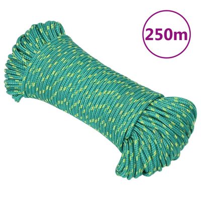 vidaXL Lodné lano zelené 5 mm 250 m polypropylén
