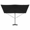 vidaXL Roma Parasol Čierna 286 x 284 x 265 cm Hliník a polyester