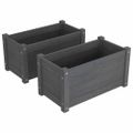 vidaXL Záhradné kvetináče 2 ks sivé 60x31x31 cm borovicový masív