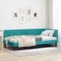 vidaXL Rohový rám postele Tyrkysová 90 cm x 190 cm Zamat