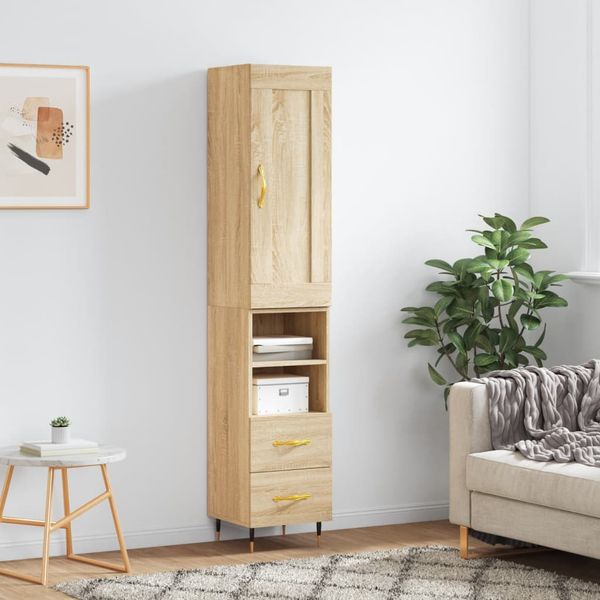 vidaXL Vysoká skrinka dub sonoma 34,5x34x180 cm spracované drevo