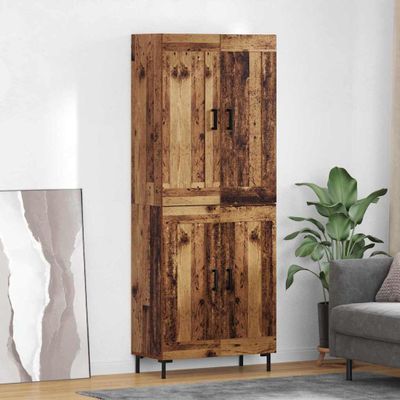 vidaXL Highboard 2 pcs Staré drevo Kompozitné drevo