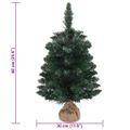 vidaXL Osvetlený umelý vianočný stromček+stojan, zelený 60 cm, PVC