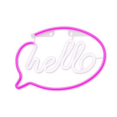 Neónové LED svetlo HELLO ružová biela Bat + USB FLNE15 Forever Light