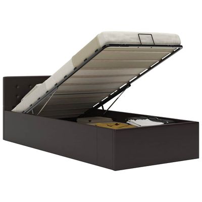 vidaXL Hydraulický posteľný rám+úložný priestor, umelá koža 100x200 cm