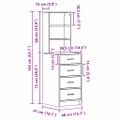 vidaXL Highboard Staré drevo 40 x 41 x 135 cm Kompozitné drevo