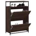 vidaXL Botník hnedý dub 75x34x112 cm kompozitné drevo