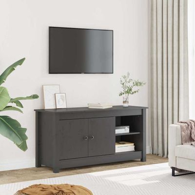 vidaXL TV skrinka sivá 103x36,5x52 cm masívna borovica