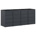 vidaXL Úložisko na 4 koše Wheelie Antracit 272 x 77,5 x 121,5 cm