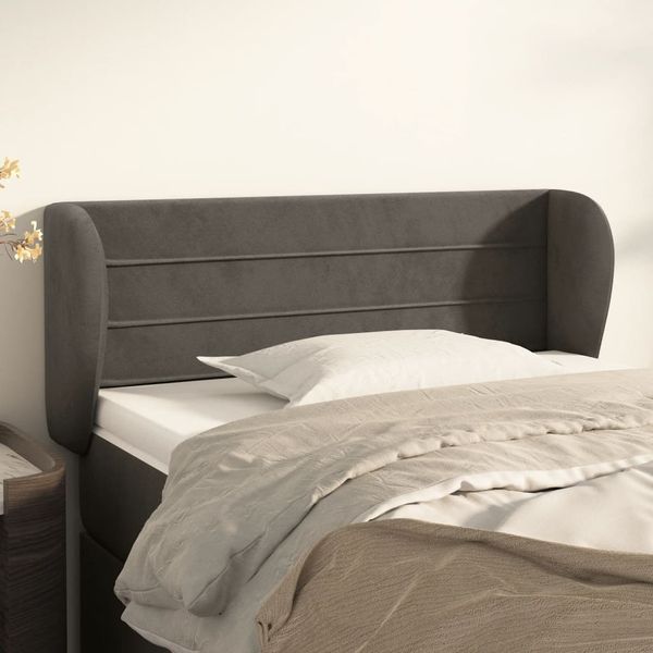 vidaXL Čelo postele so záhybmi tmavosivé 83x23x78/88 cm zamat