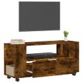 vidaXL TV skrinka dymový dub 102x34,5x43 cm kompozitné drevo