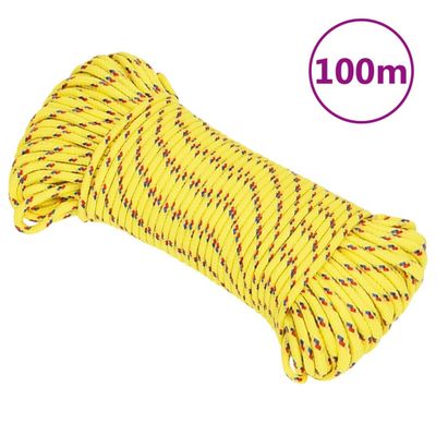 vidaXL Lodné lano žlté 4 mm 100 m polypropylén