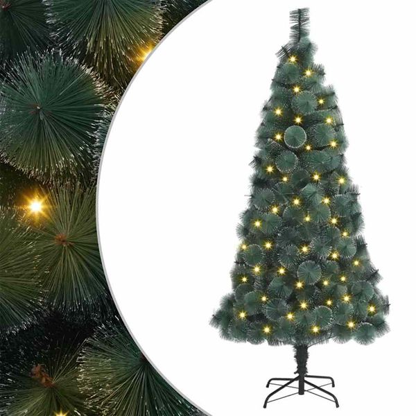 vidaXL Umelý predsvietený vianočný stromček Zelená 180 cm PET