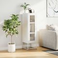 vidaXL Highboard White 36x39x123 cm Oceľ valcovaná za studena