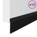 vidaXL Samolepiace tesnenia dverí s kefou 12 ks Čierna 100 cm