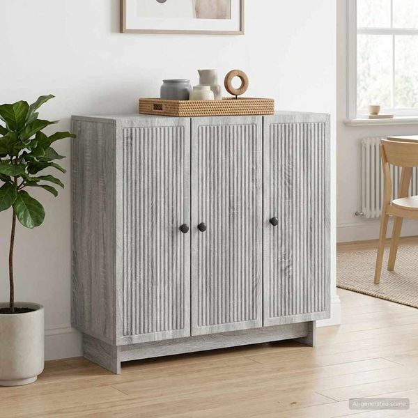 vidaXL Servírovacia skriňa Sivá sonoma 89 x 34,5 x 80 cm