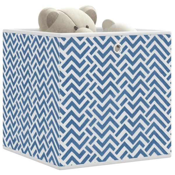 vidaXL skladacie úložné boxy 10 ks Modrá 32x32x32 cm Netkaná textília