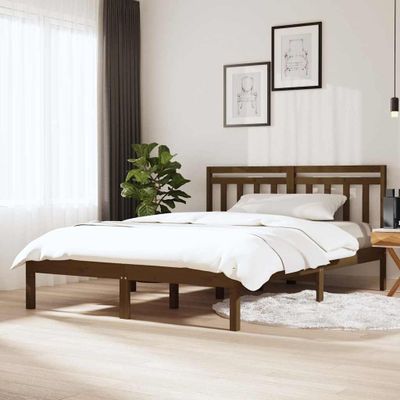 vidaXL Posteľný rám medovo-hnedý masívna borovica 140x190 cm