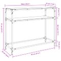 vidaXL Konzolový stolík priehľadná sklenená doska 98x35x81 cm oceľ