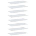 vidaXL Prídavné police 8 ks, lesklé biele 80x40x1,5 cm, drevotrieska